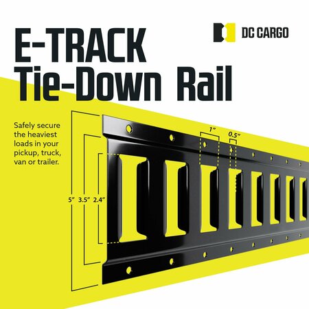 Dc Cargo Black Powder-coated Horizontal E-Track Tie-down Rail 5HETP